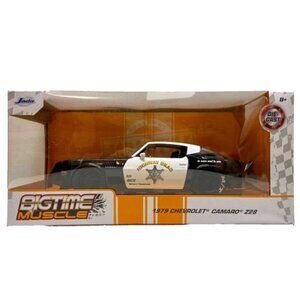 Jada Bigtime 1979 Chevrolet Camaro Z28 Highway Drag Police Car Black White 34203